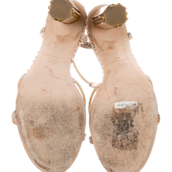 Chanel Leather T-Strap Sandals - Picture 4 of 5